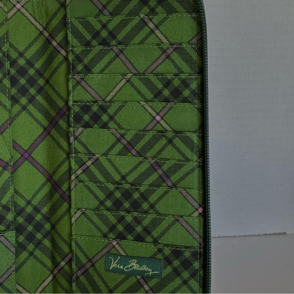 EUC Vera Bradley Green Pink Purple Paisley Print Women's Clutch Wallet - Picture 8 of 9